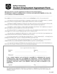 Student Employment Agreement Form Template