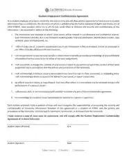 Free Download PDF Books, Student Employment Confidentiality Agreement Template