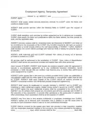 Temporary Employment Agency Agreement Template
