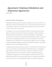 Free Download PDF Books, Employee Mediation and Arbitration Agreement Template