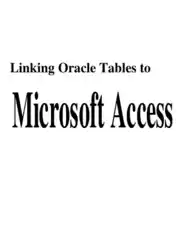 Linking Oracle Tables To Microsoft Access, MS Access Tutorial