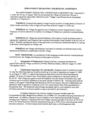 Employment Separation Release Agreement Template