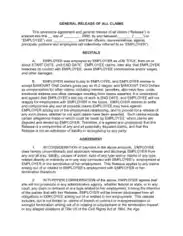 General Release of All Claims Agreement Template