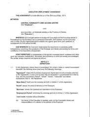 Free Download PDF Books, Executive Employment Agreement Sample Template