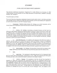 At Will Executive Employment Agreement Template