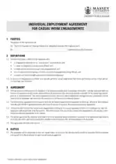 Free Download PDF Books, Casual Work Employment Agreement Template