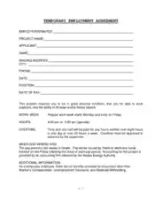 Temporary Employment Agreement Template