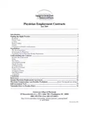 Physician Employment Contract Agreement Template