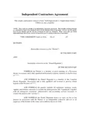 Independent Self Employment Contract Agreement Template