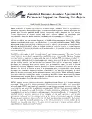 Annotated Business Associate Agreement for Supportive Housing Developers Template