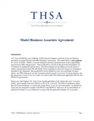 Model  Business Associates Agreement Template