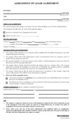 Lease Assignment Agreement Template