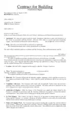 Commercial Building Construction Agreement Template