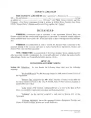 Commercial Business Security Agreement Template