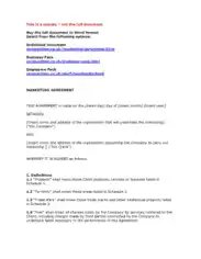 Legal Document Marketing Agreement Template