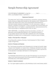 Free Download PDF Books, Simple Partnership Agreement Template