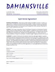 Gym Rental Agreement Template