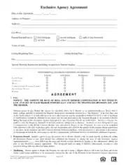 Exclusive Agency Agreement Template