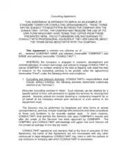 Sample Basic Consulting Agreement Template