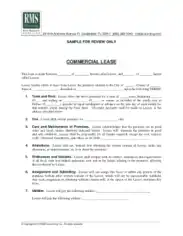 Basic Commercial Property Lease Agreement Template