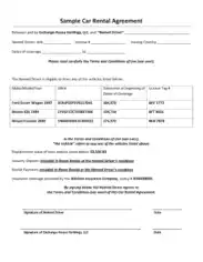 Free Download PDF Books, Basic Car Rental Agreement Sample Template