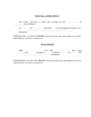 Rental Agreement Format Template