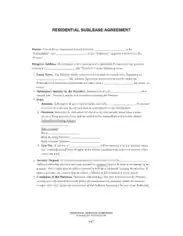 Free Download PDF Books, Residential Sublease Agreement Template
