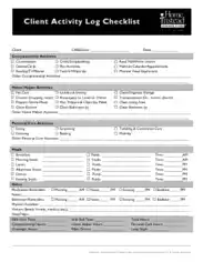Activity Log Checklist Example Template