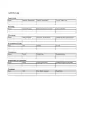 Free Download PDF Books, Activity Log Excel Template