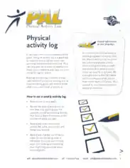 Week Physical Activity Log Template
