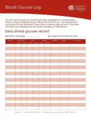 Daily Blood Glucose Record Log Template
