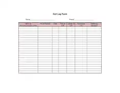 Free Download PDF Books, Call Log Form Template