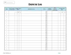 Exercise Log Book Template