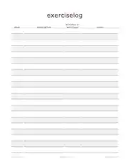 Free Download PDF Books, Monthly Exercise Log Template
