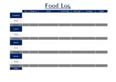 Free Download PDF Books, Food Log Template