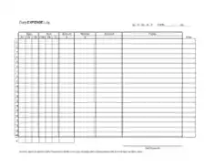 Free Download PDF Books, Printable Daily Expense Log Template