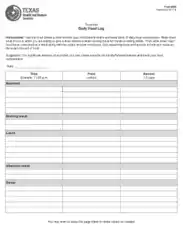 Daily Food Tracking Log Template