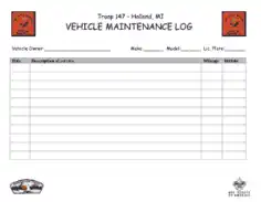 Holland Vehicle Maintenance Log Template