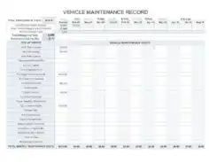 Vehicle Maintenance Log Record Template