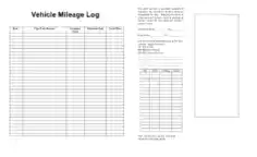 Free Download PDF Books, Vehicle Mileage Log Template