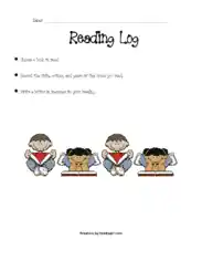 Free Download PDF Books, Daily Independent Reading Log Template