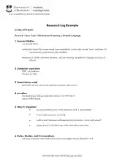 Research Log Example Pdf Template
