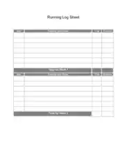 Printable Running Log Sheet Template