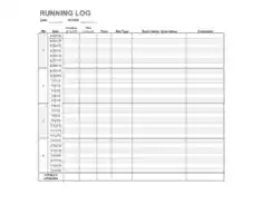 Free Download PDF Books, Simple Running Log Template