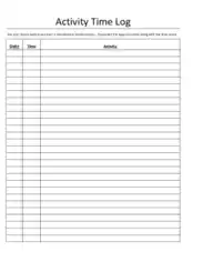 Free Download PDF Books, Sample Activity Time Log Template