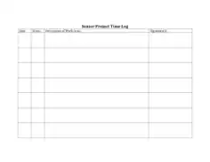 Free Download PDF Books, Senior Project Time Log Template