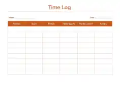 Time Log Sample Template