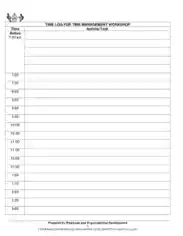 Free Download PDF Books, Time Management Activity Log Template