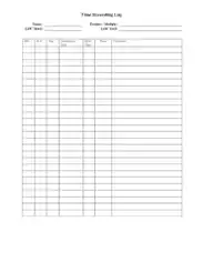 Time Recording Log Template
