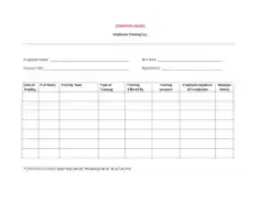 Employee Training Log Sheet Template
